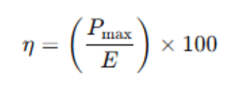 Formule de calcul du rendement de panneaux solaires