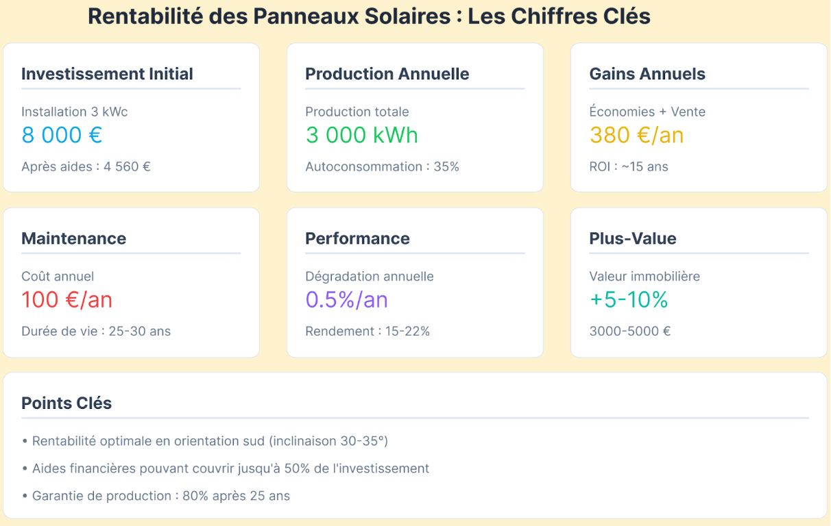 Rentabilité panneaux solaires